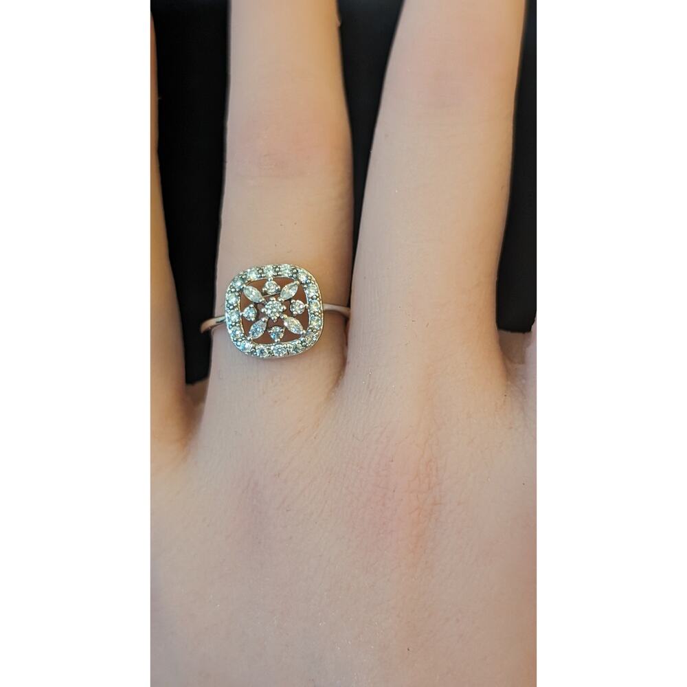 Marked ATI TH 925 Sterling Silver CZ Delicate Ring Size 6.5